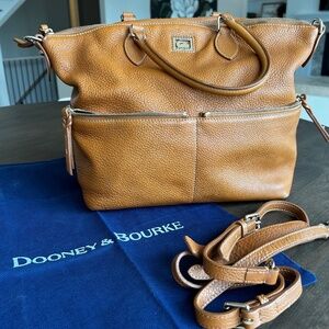 Dooney and Bourke Dillen Double Pocket Satchel, Camel leather